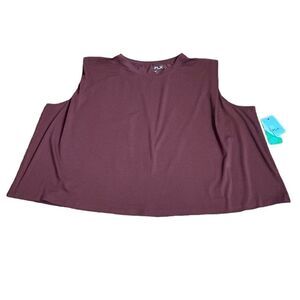 Brown Boxy Muscle Tee Tank Top